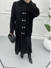 Buttoned Knitted Cardigan Black