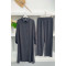 Buttoned Tunic Set Anthracite