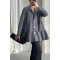 Buttoned Flounce Tunic Gray