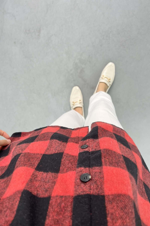 Plaid Cashmere Shirt Red