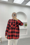 Plaid Cashmere Shirt Red