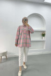 Plaid Cashmere Shirt Pink