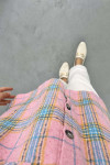 Plaid Cashmere Shirt Pink