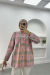 Plaid Cashmere Shirt Pink