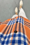 Plaid Cashmere Shirt Orange