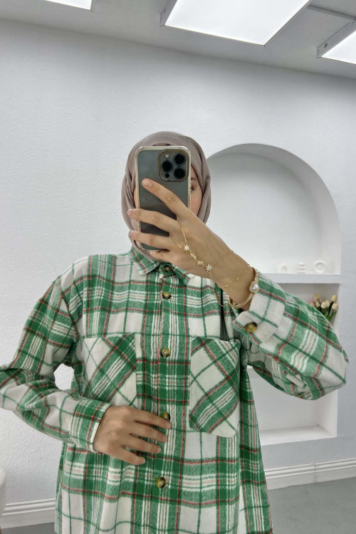 Plaid Cashmere Shirt Green