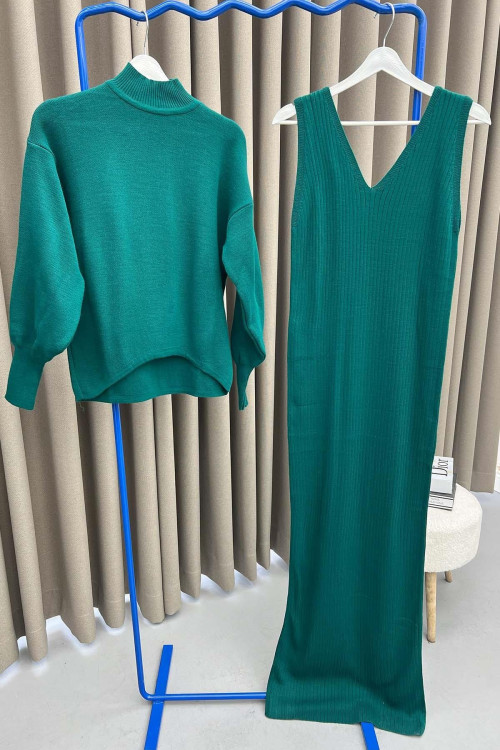 Dress Two Piece Suit Emerald Green