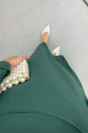 Linen Suit with Tied Skirt Emerald Green