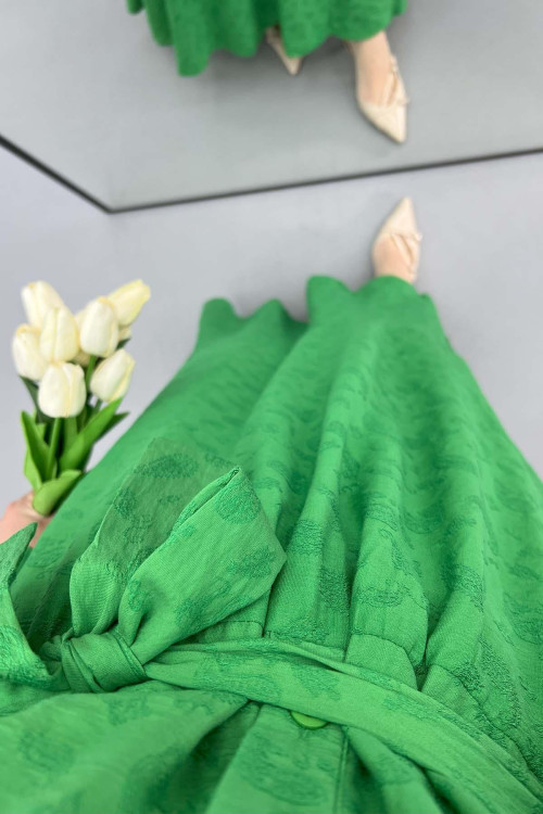 Flounce Skirt Dress Green