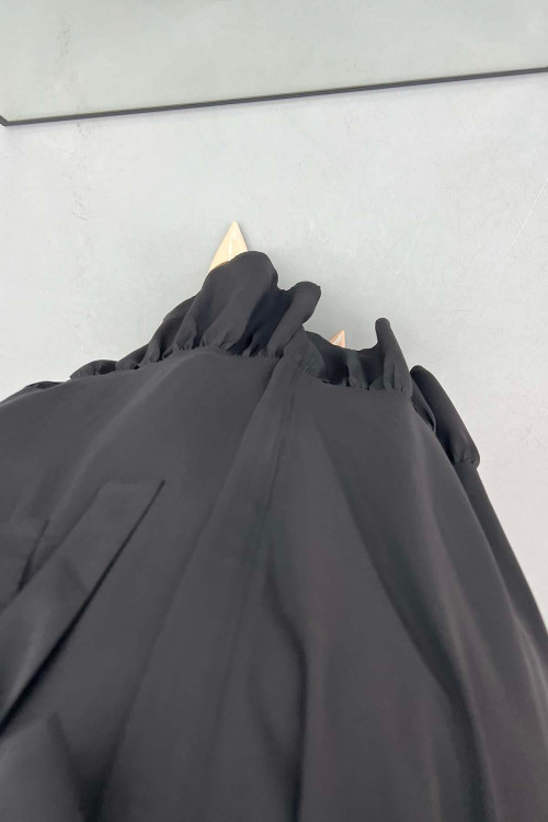 Black Abaya with Flounce Skirt