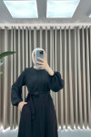 Black Abaya with Flounce Skirt