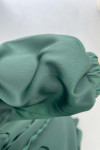 Satin Dress with Flounce Skirt Emerald Green