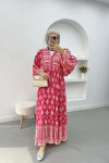 Ethnic Patterned Dress Fuchsia