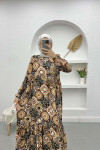 Ethnic Patterned Dress Brown