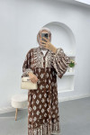 Ethnic Patterned Dress Brown