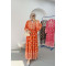 Ethnic Patterned Dress Orange