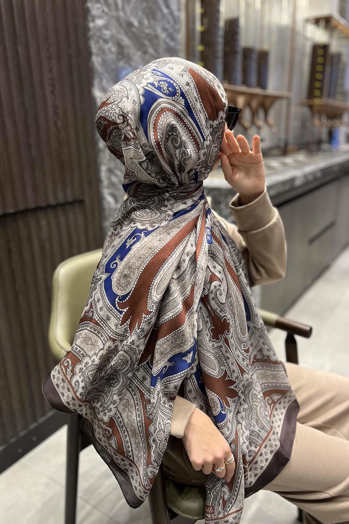 Ethnic Patterned Shawl Bitter Coffee