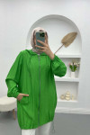 Zippered Drawstring Cape Green