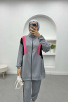 Zippered Tracksuit Gray