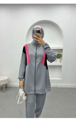 Zippered Tracksuit Gray