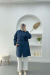 Zippered Coat Indigo