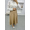 Zippered Flared Skirt Milky Coffee