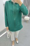 Zippered School Sweatshirt Emerald Green