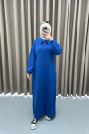 Zippered Sweat Dress Saxe Blue