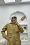 Zippered Raincoat Beige