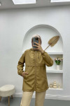 Zippered Raincoat Beige