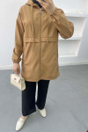 Zippered Raincoat Camel