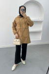 Zippered Raincoat Camel