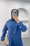 Zippered Raincoat Indigo