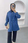 Zippered Raincoat Indigo