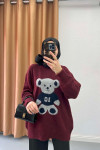 Figured Sweater Claret Red