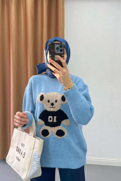 Figured Sweater Blue