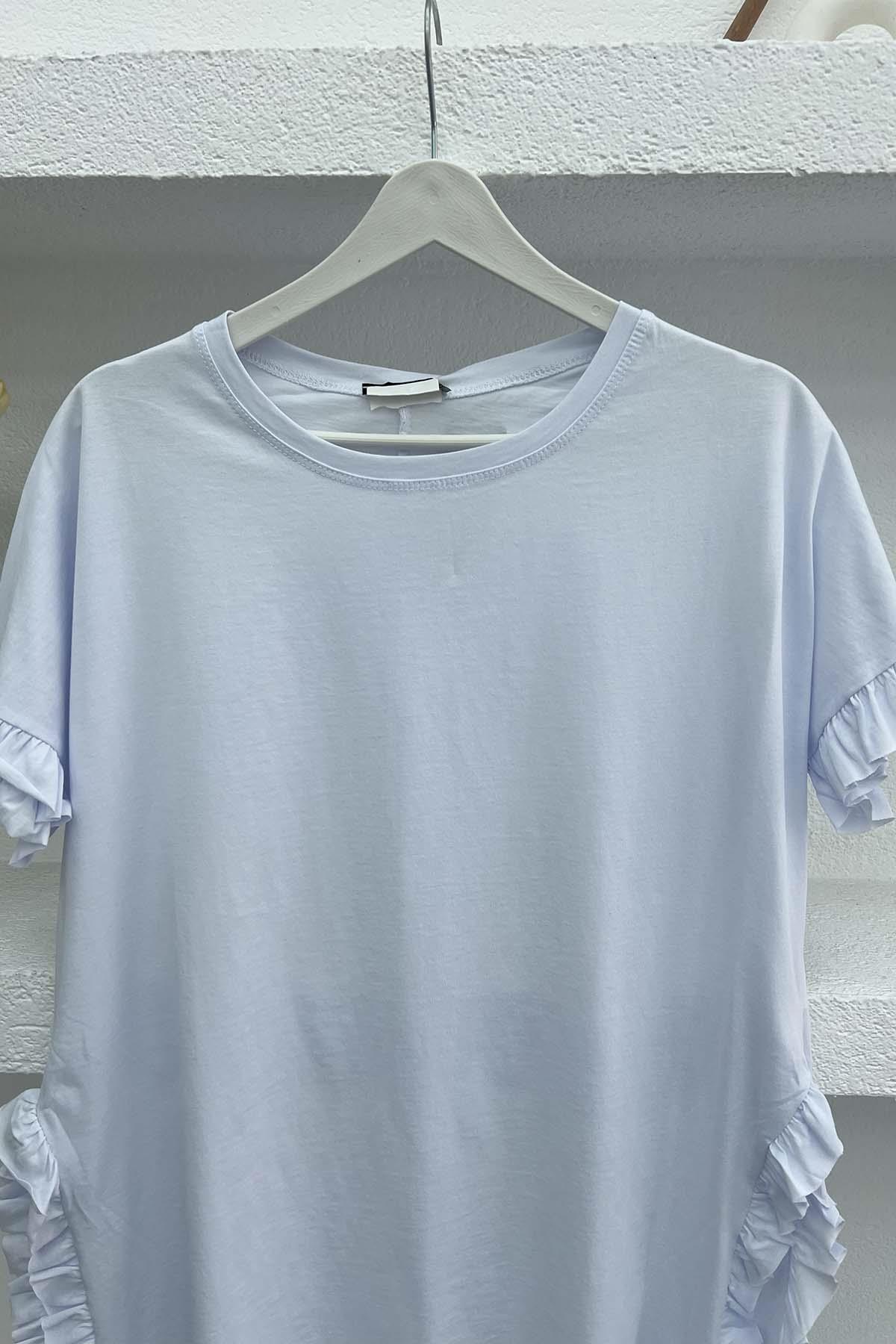 Ruffle T-Shirt White