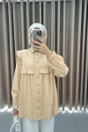 Ruffle Tunic Shirt Stone