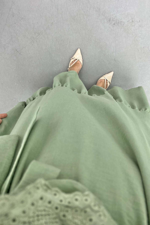 Scallop Ruffle Princess Dress Mint Green