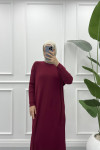 Corduroy Dress Claret Red