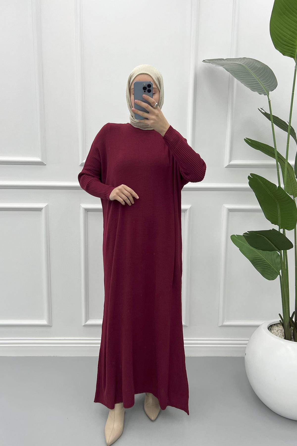 Corduroy Dress Claret Red