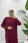 Corduroy Dress Claret Red