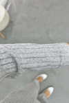 Ribbed Thin Knitwear Suit Light Gray