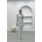 Ribbed Thin Knitwear Suit Light Gray