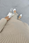 Ribbed Thin Knitwear Suit Beige