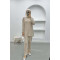 Ribbed Thin Knitwear Suit Beige