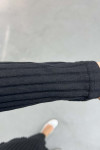 Ribbed Thin Knitwear Suit Black