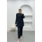 Ribbed Thin Knitwear Suit Black