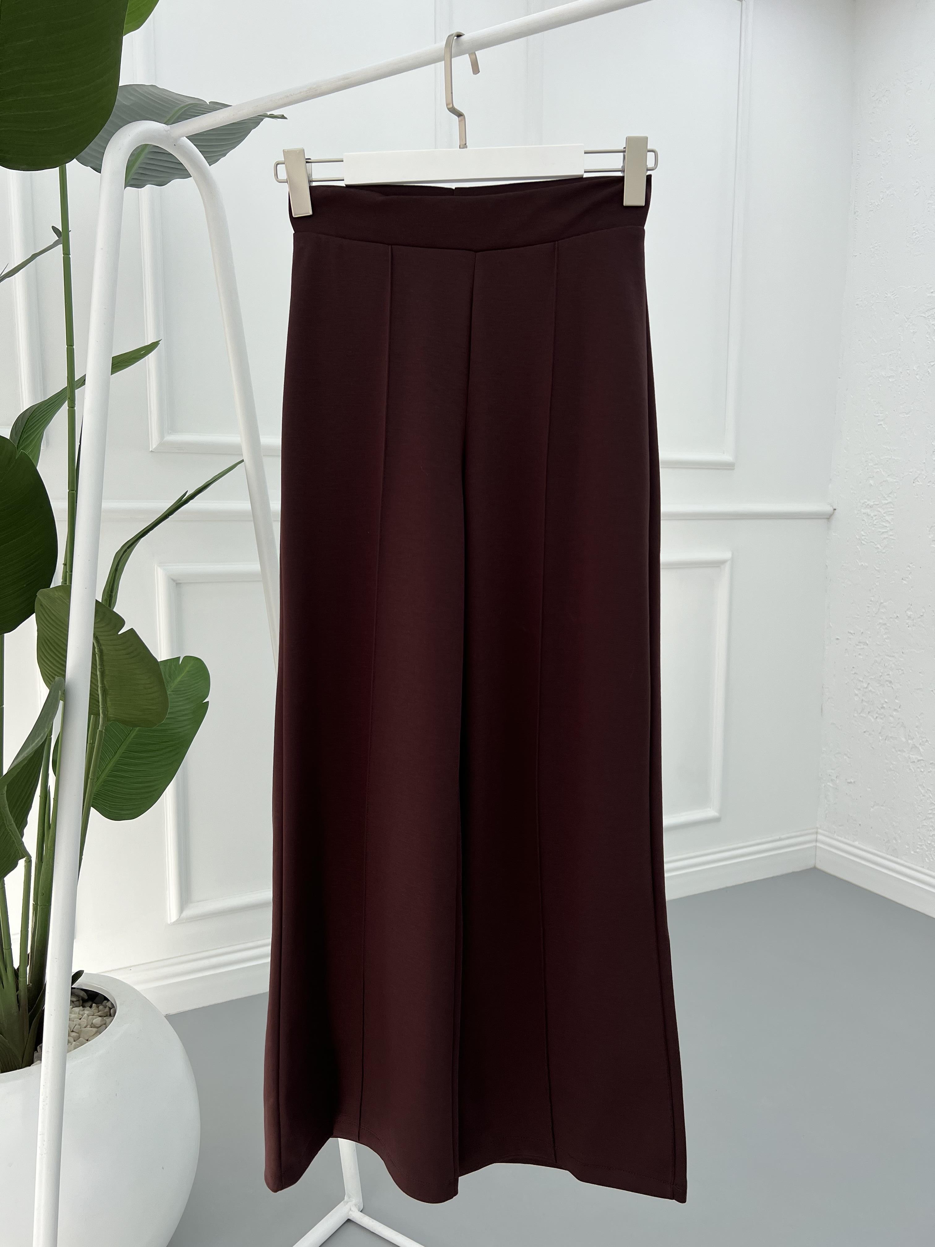 Wide Leg Oysho Trousers Tan