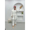 Wide Collar Buttoned Suit White